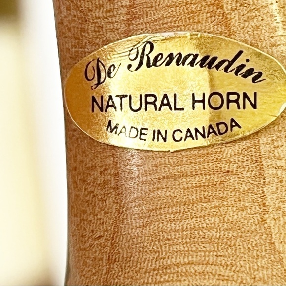 Vintage De Renaudin Natural Horn Bangle Bracelet Cuff Canada Brown Cream Boho - Picture 4 of 9